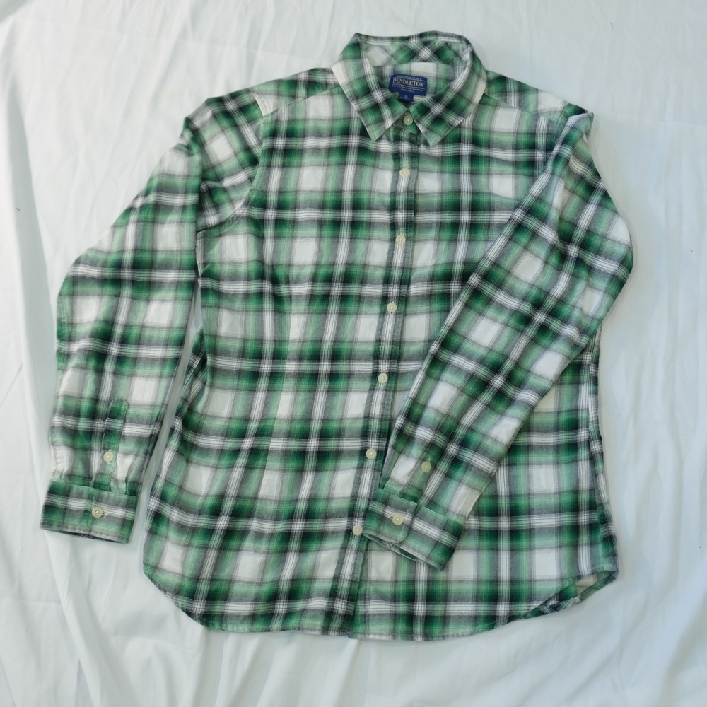 Pendleton Womens Flannel Button Down Shirt Medium M Plaid